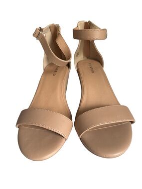Torrid size 10 ankle strap demi wedge sandals